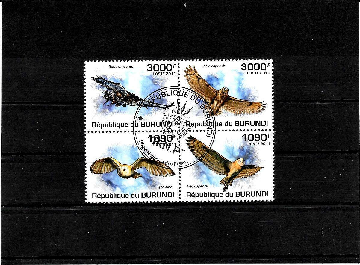 Briefmarken -burundi -vogel -satz - 2011